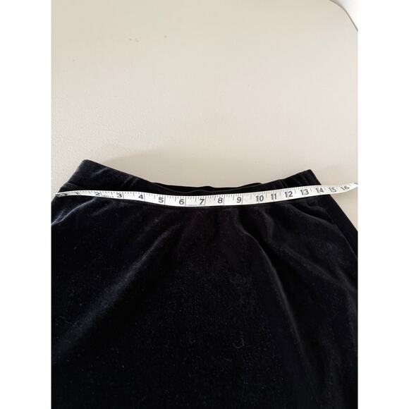 Chico's Black velvet A-line Long Maxi Skirt NWT Christmas Holiday Whimsigoth 1/M - Picture 7 of 8